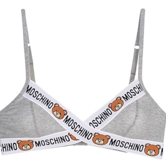 New Moschino Logo Grey Large Stretch Bra size 10( Large) - Picture 3 of 3